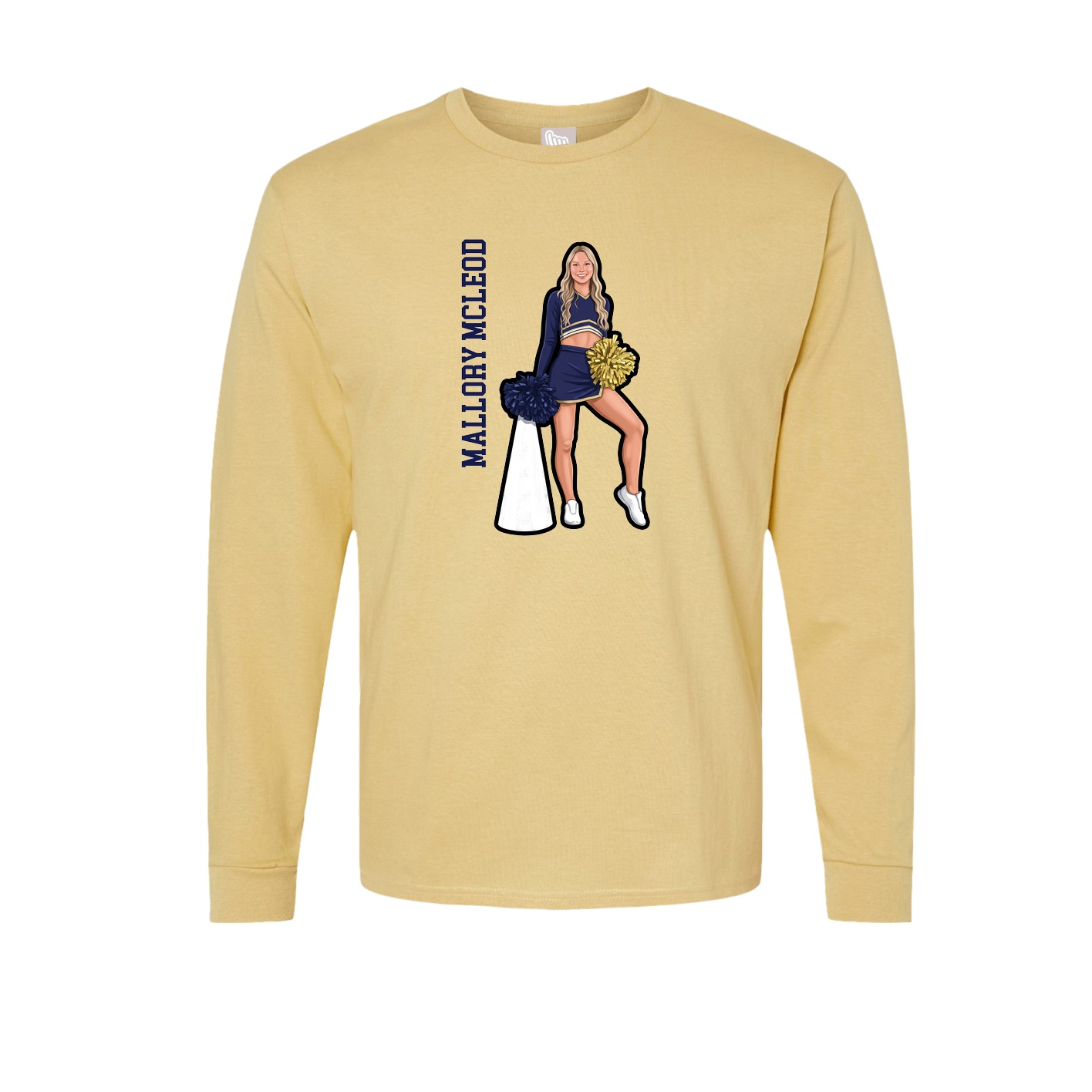 Long Sleeve Tee — Name Vertical in Vegas Gold