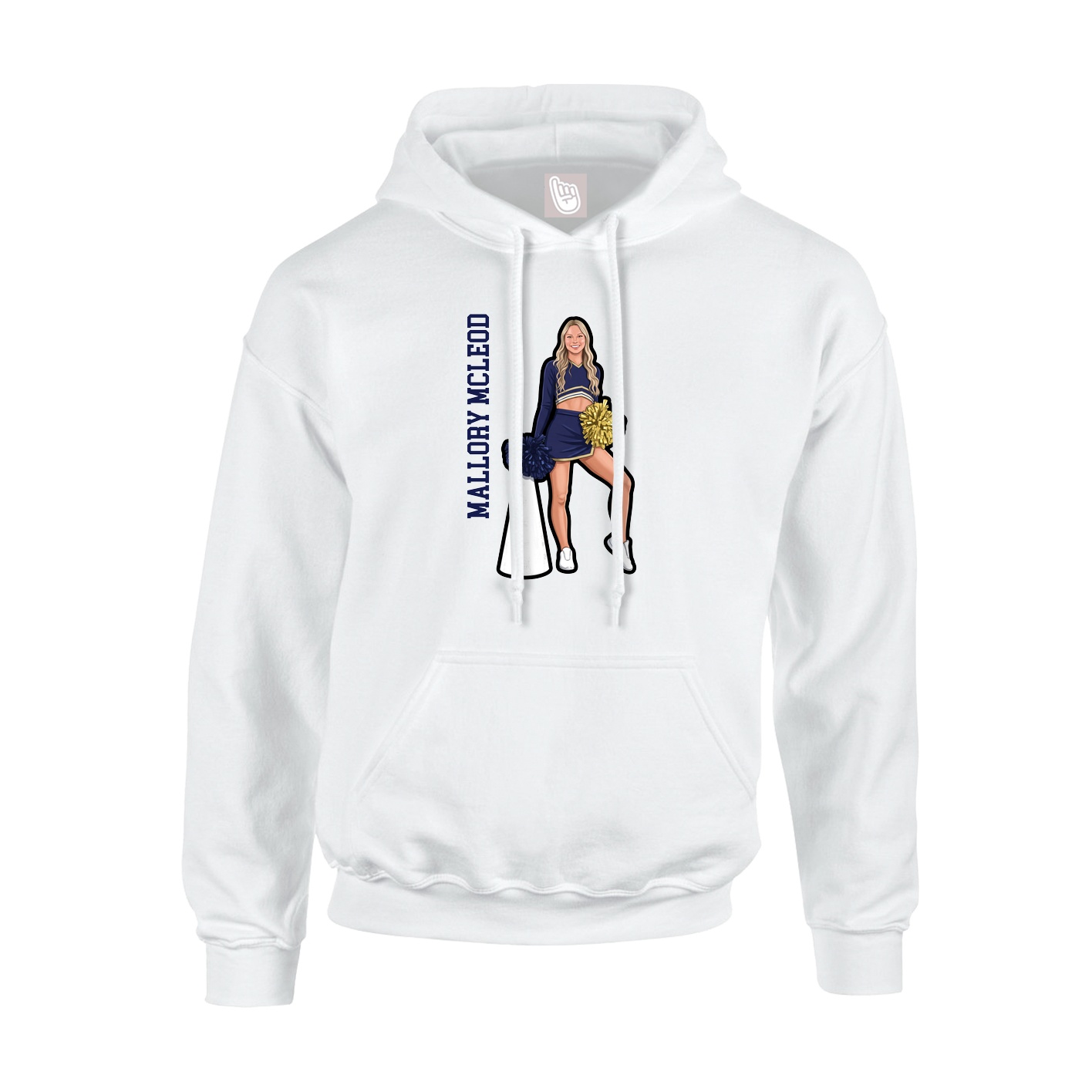 Youth Hoodie — Name Vertical in White