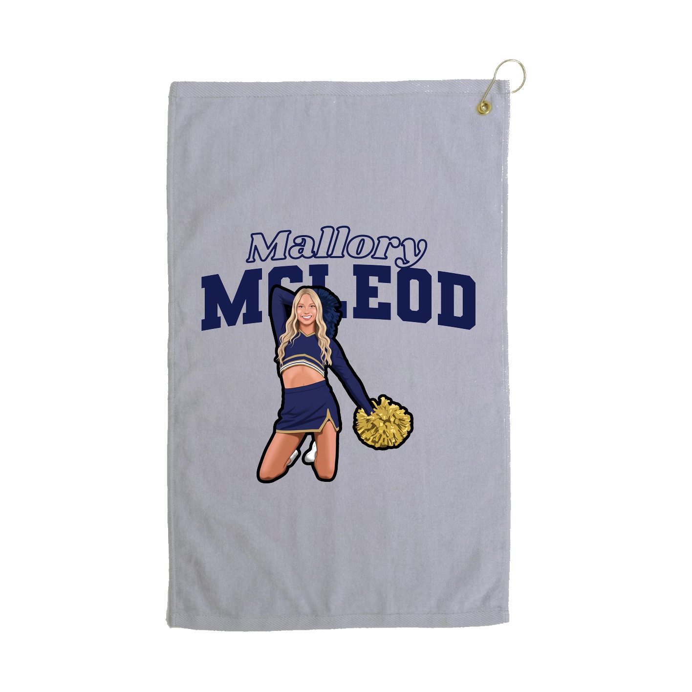 Golf Towel — Name Arch in Grey