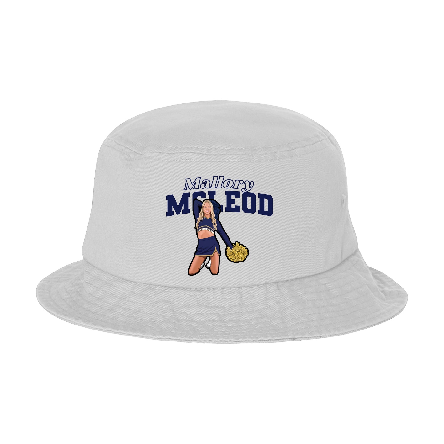 Bucket Cap — Name Arch in White
