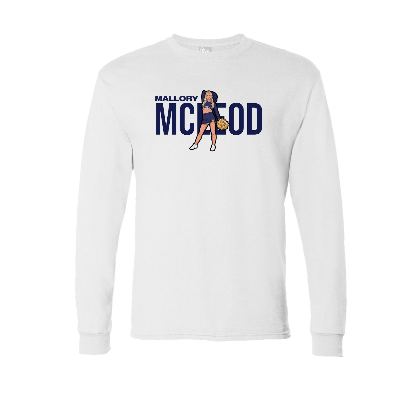 Long Sleeve Tee — Player Name in White