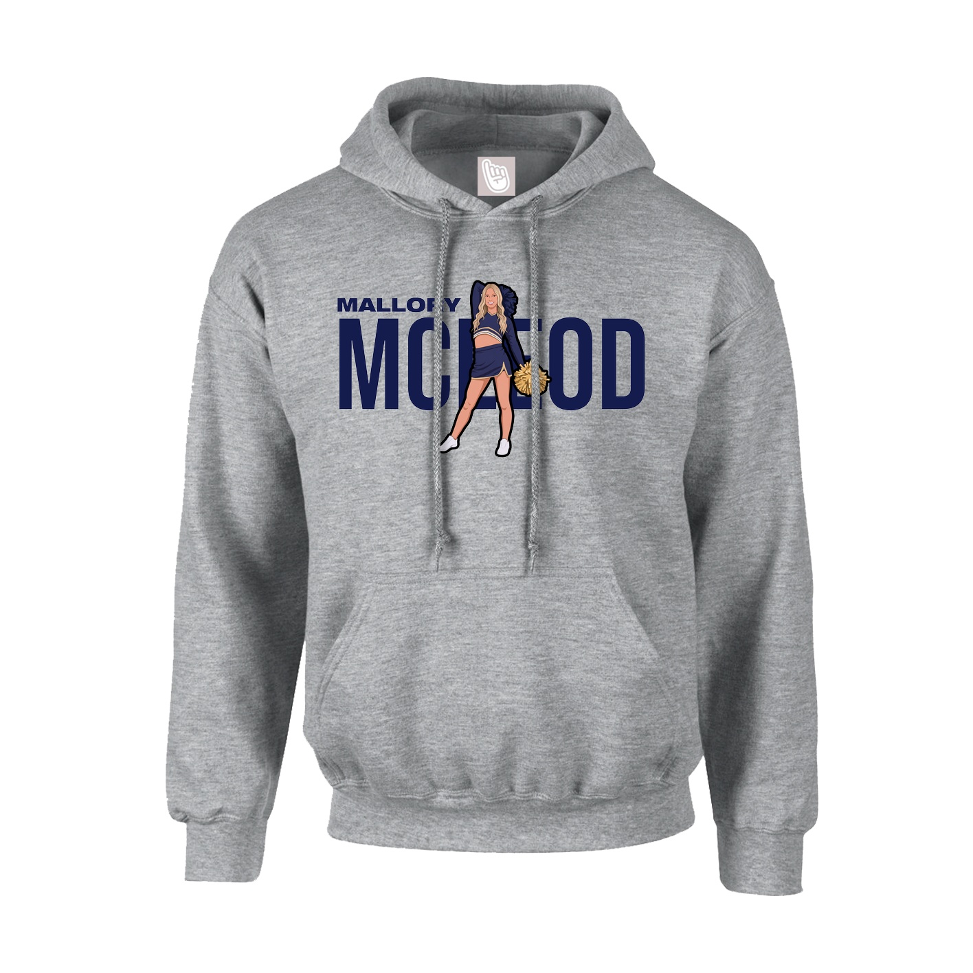 Youth Hoodie — Player Name in Grey