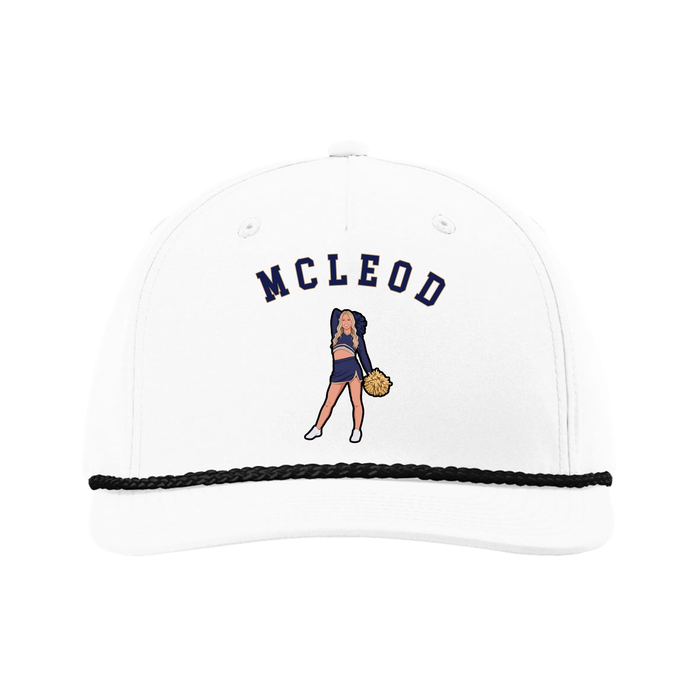 Five-Panel Classic Rope Cap — Shirsey Arch in White