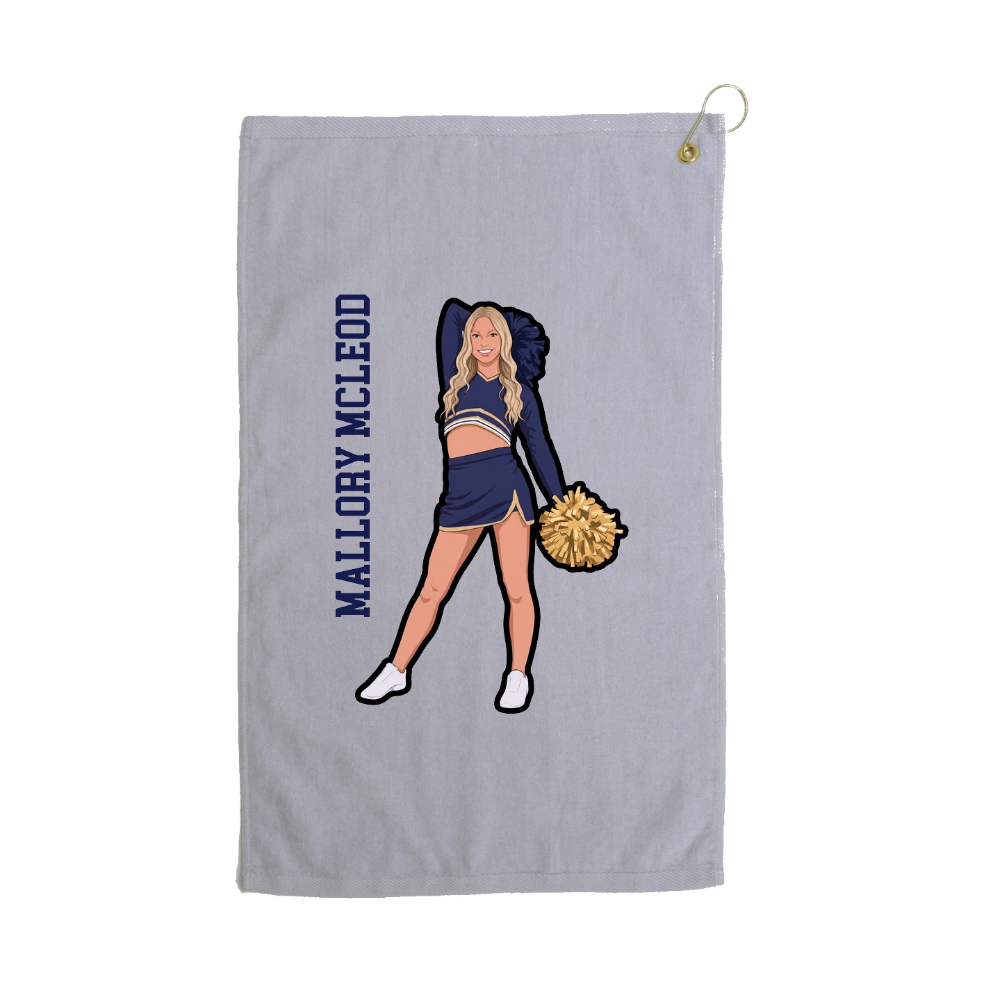 Golf Towel — Name Vertical in Grey