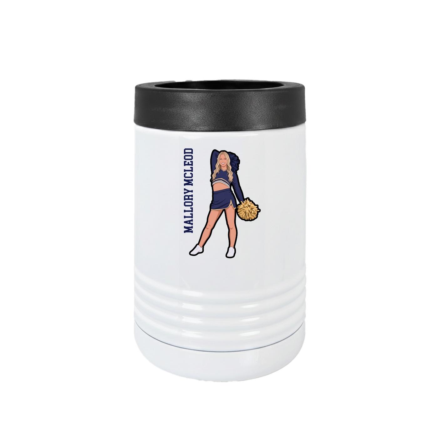 Beverage Holder — Name Vertical in White