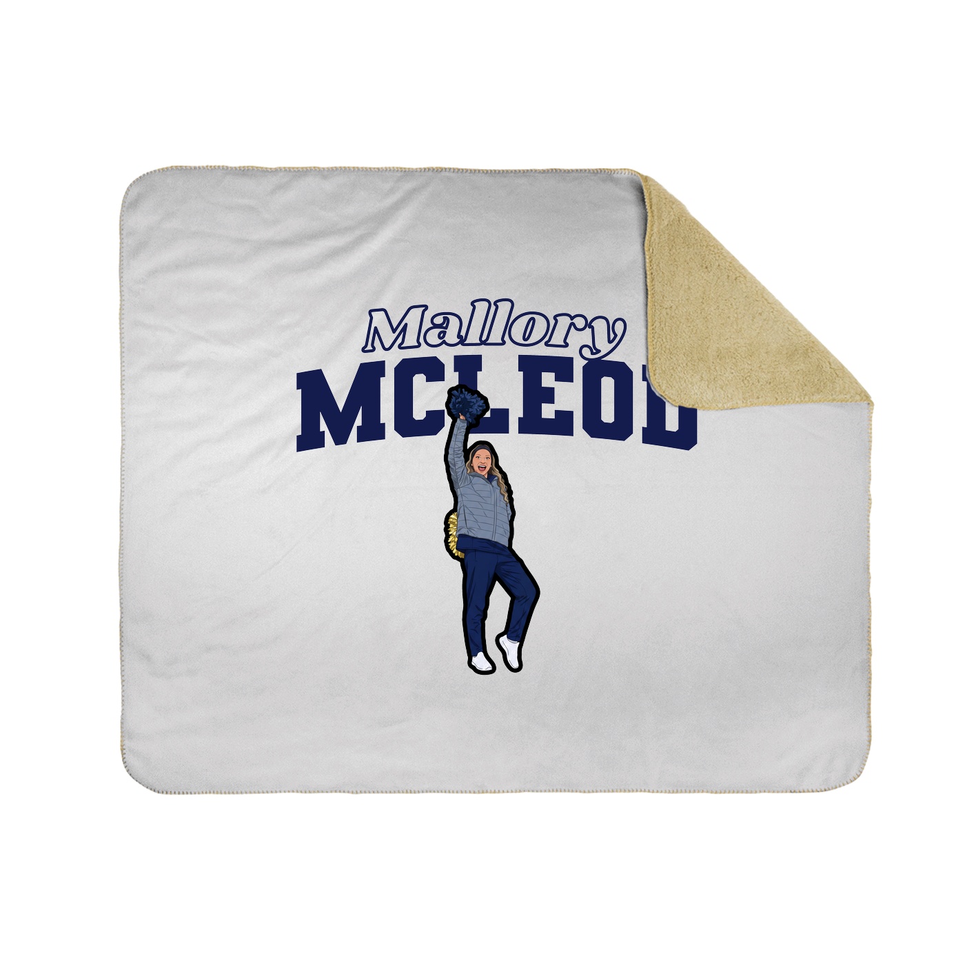 Throw Blanket — Name Arch in White