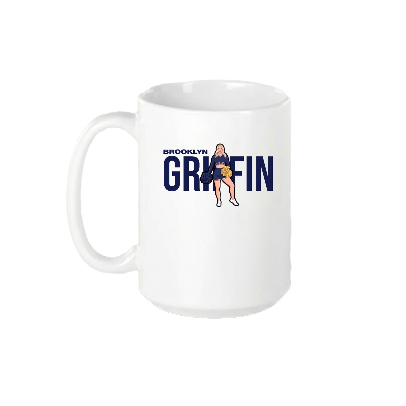 15oz Coffee Mug — Player Name in White