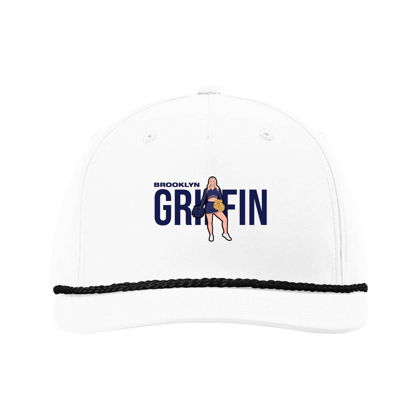 Five-Panel Classic Rope Cap — Player Name in White
