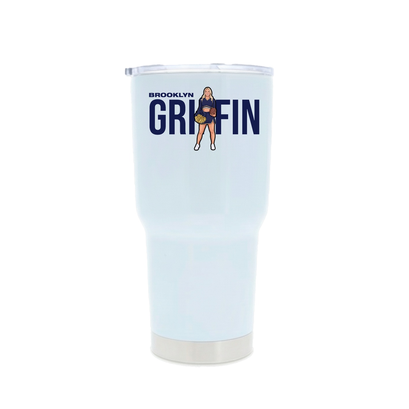30oz Stainless Steel Tumbler — Player Name in White