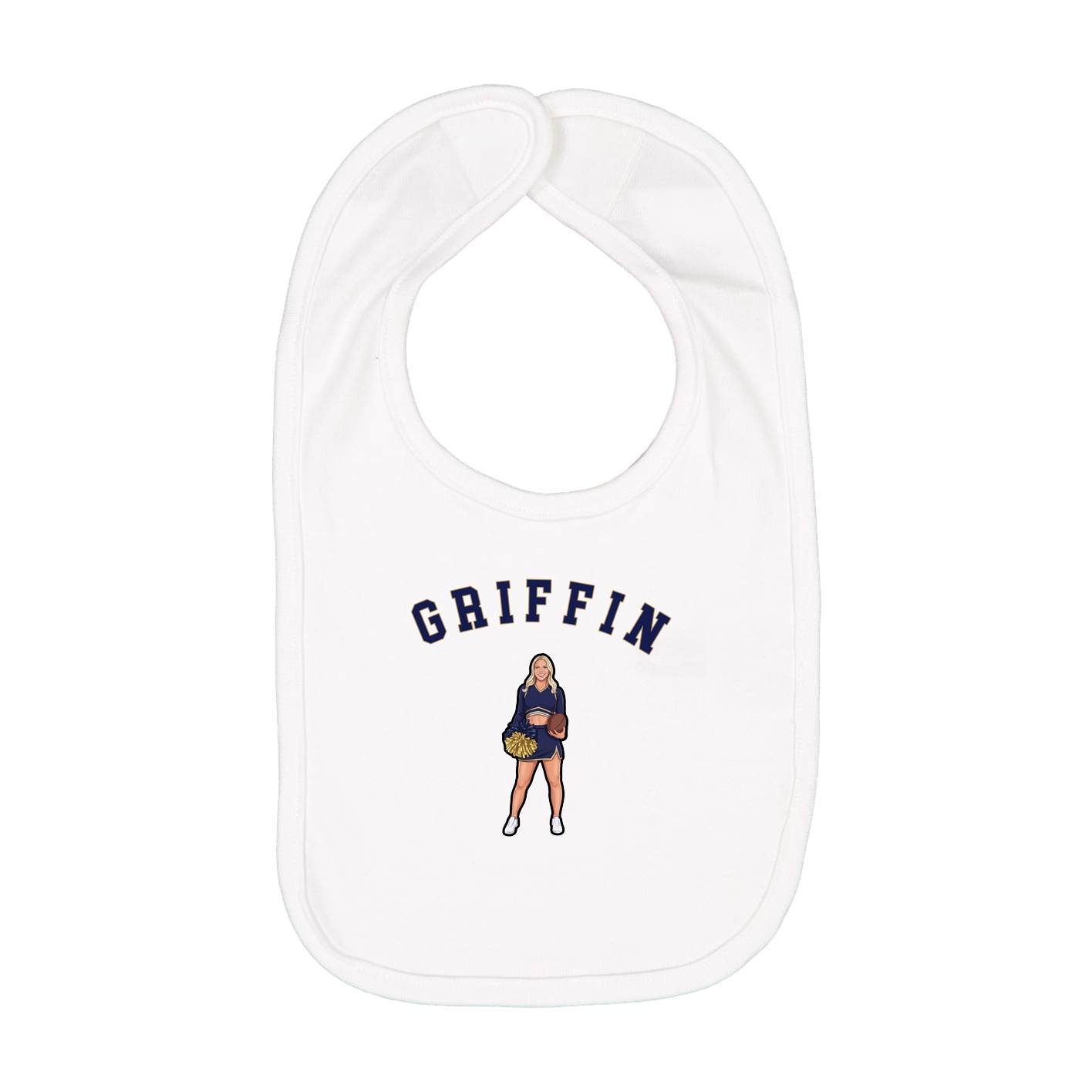 Infant Bib — Shirsey Arch in White