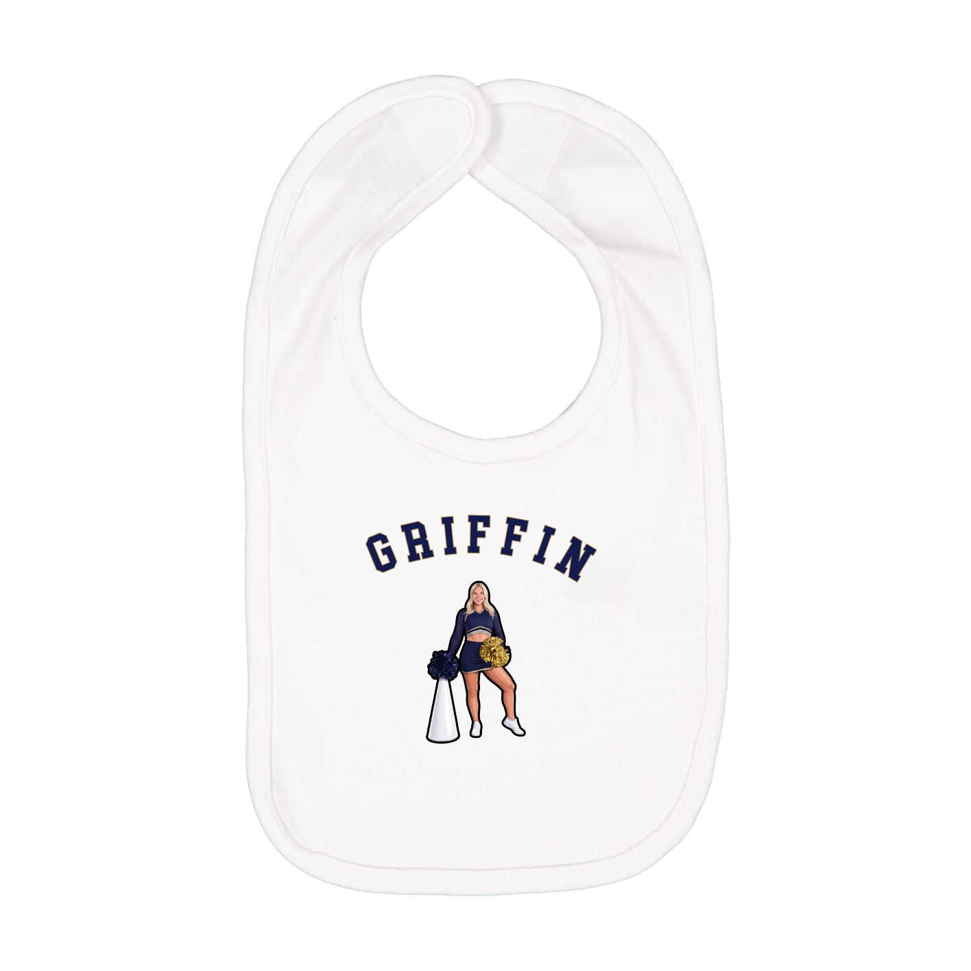 Infant Bib — Shirsey Arch in White