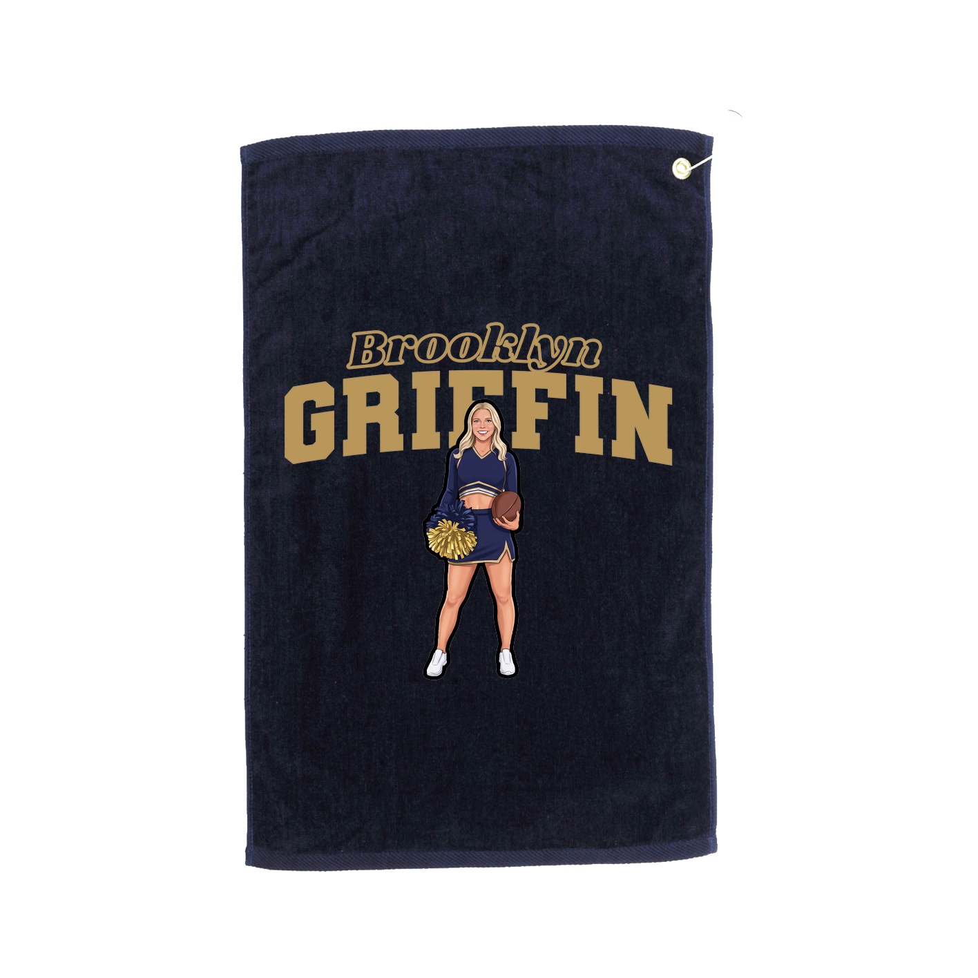 Golf Towel — Name Arch in Navy