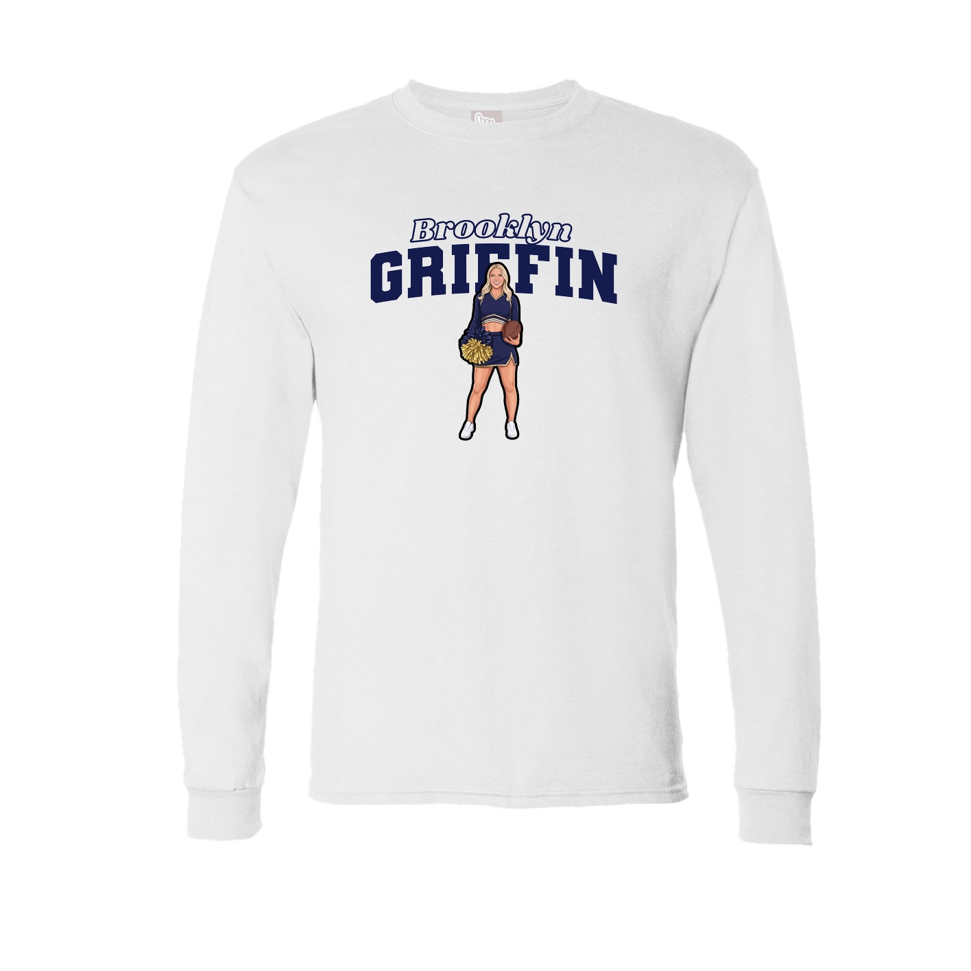 Long Sleeve Tee — Name Arch in White