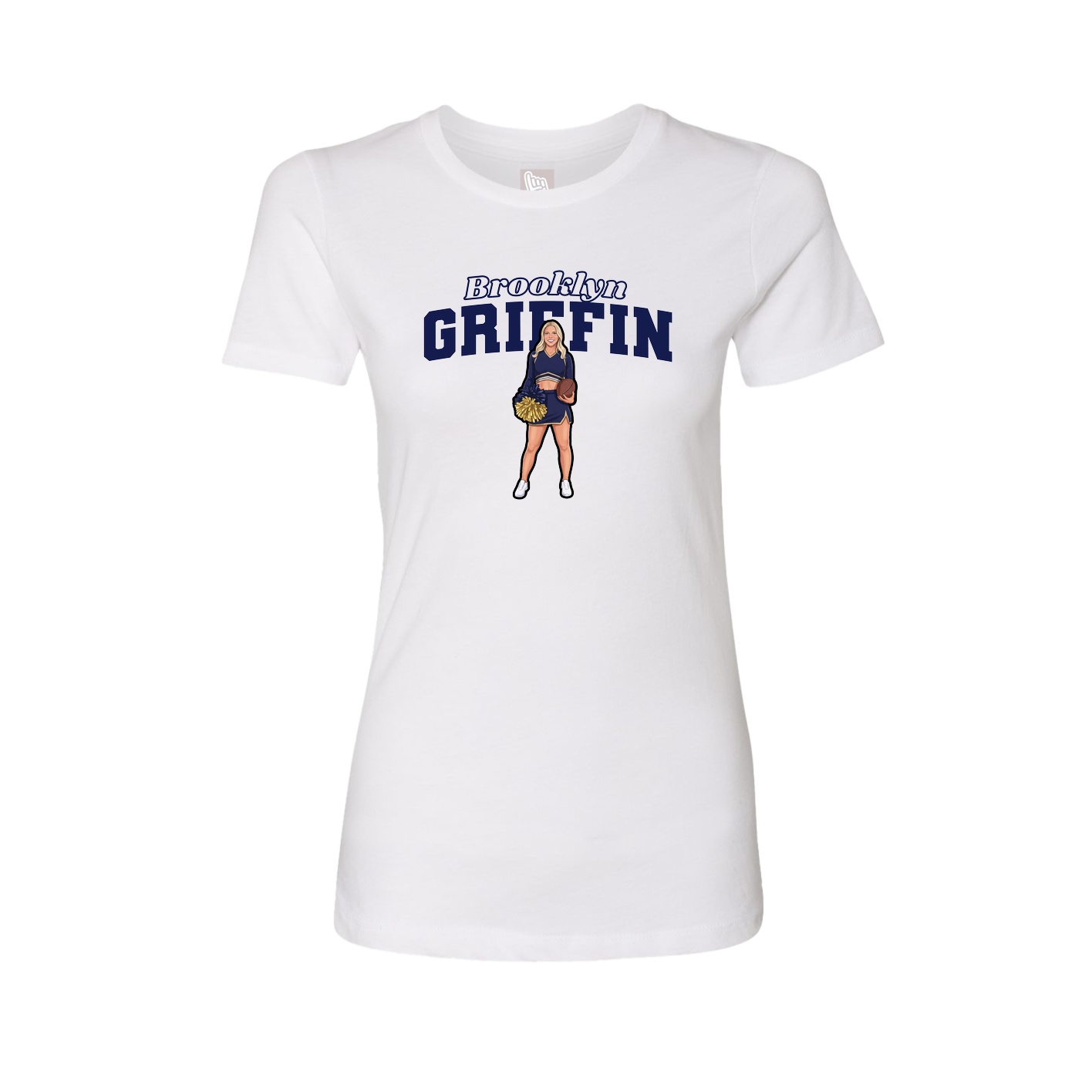 Fitted Women's Tee — Name Arch in White