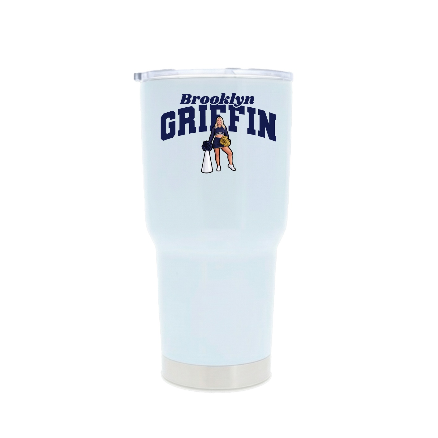 30oz Stainless Steel Tumbler — Signature Arch in White