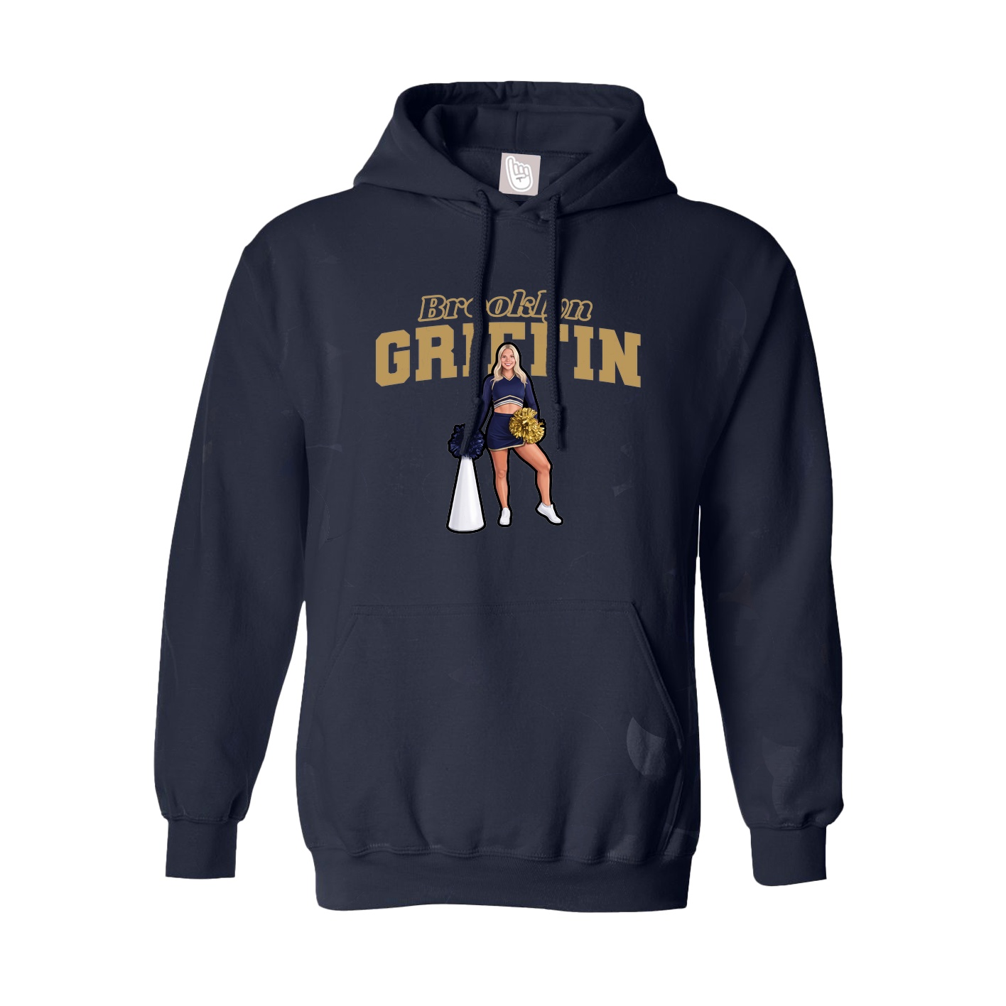 Youth Hoodie — Name Arch in Navy