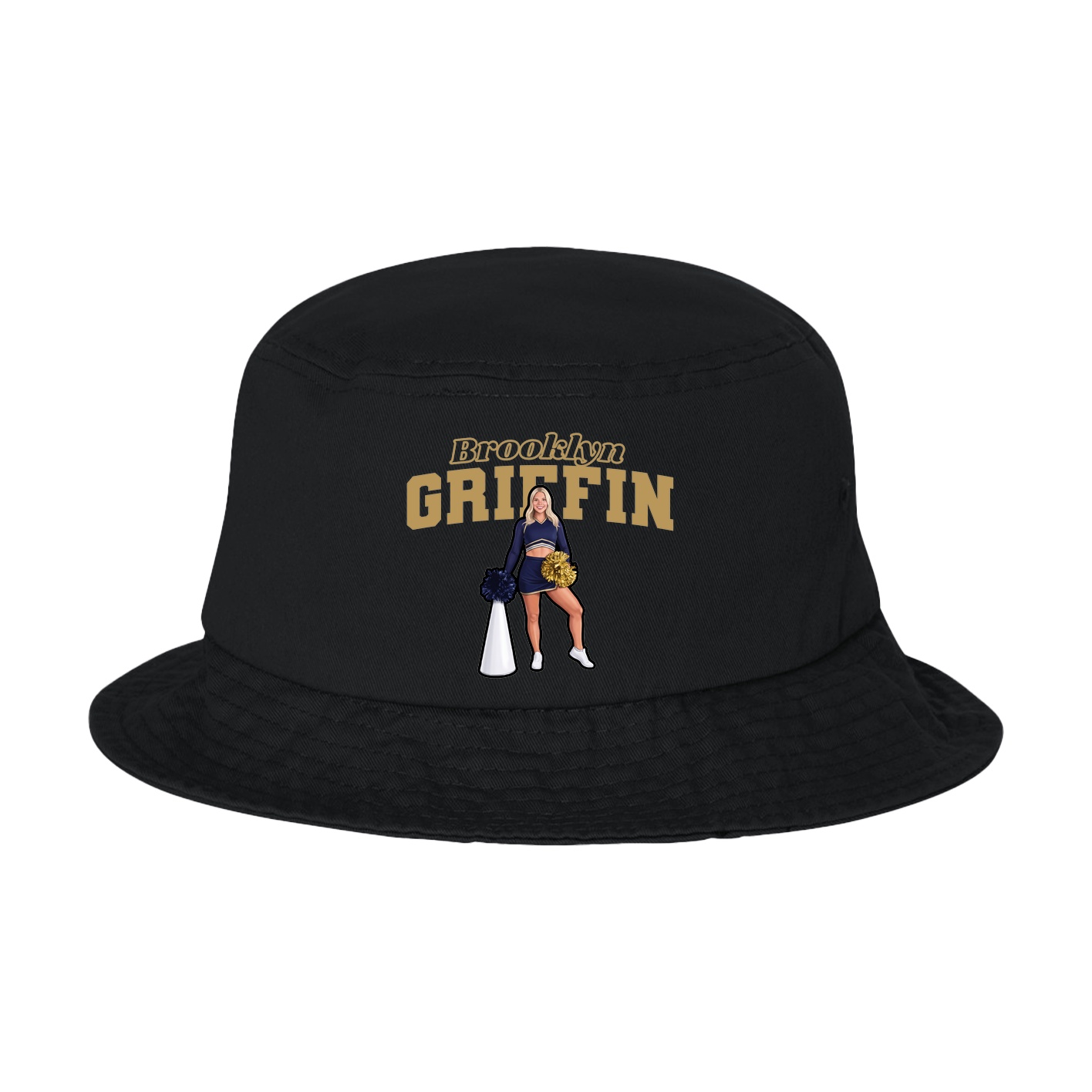 Bucket Cap — Name Arch in Black