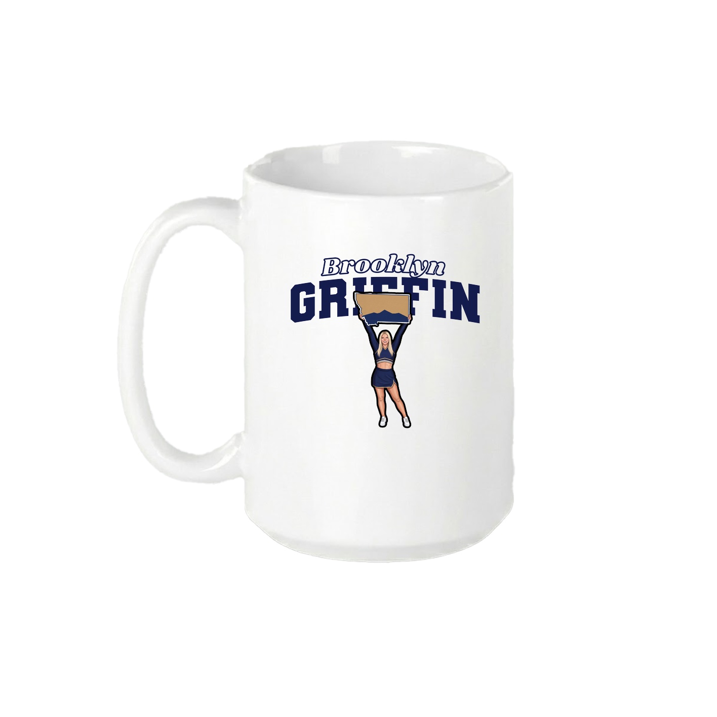 15oz Coffee Mug — Name Arch in White