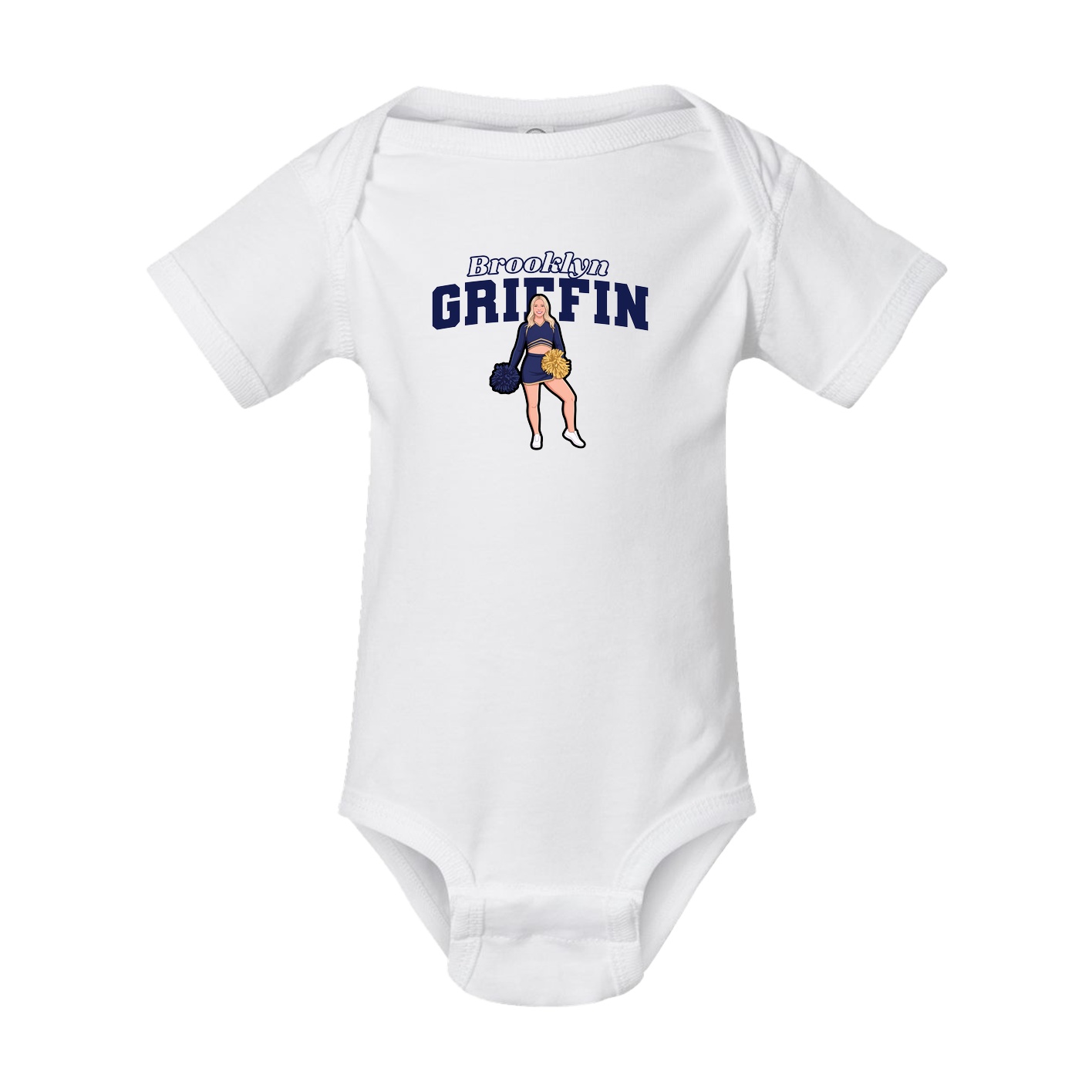 Baby Onesie — Name Arch in White