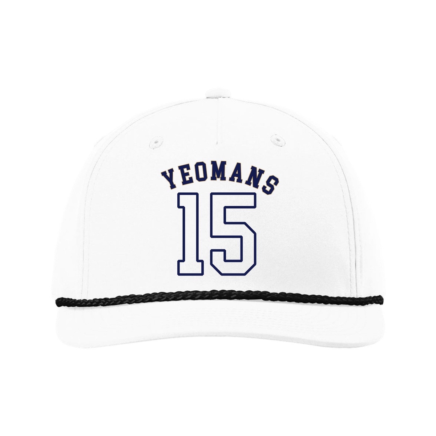 Five-Panel Classic Rope Cap — Shirsey Arch in White