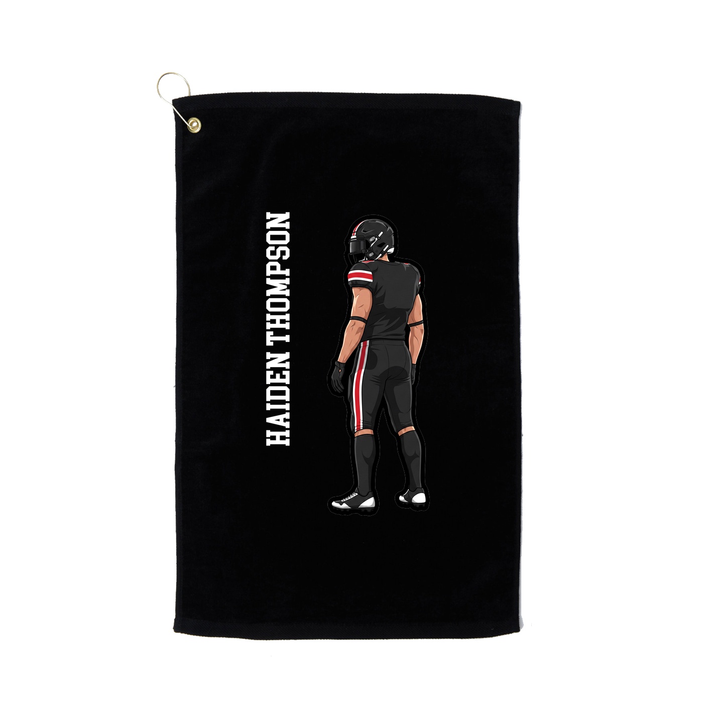 Golf Towel — Name Vertical in Black