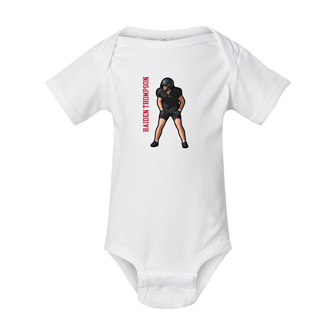 Baby Onesie — Name Vertical in White