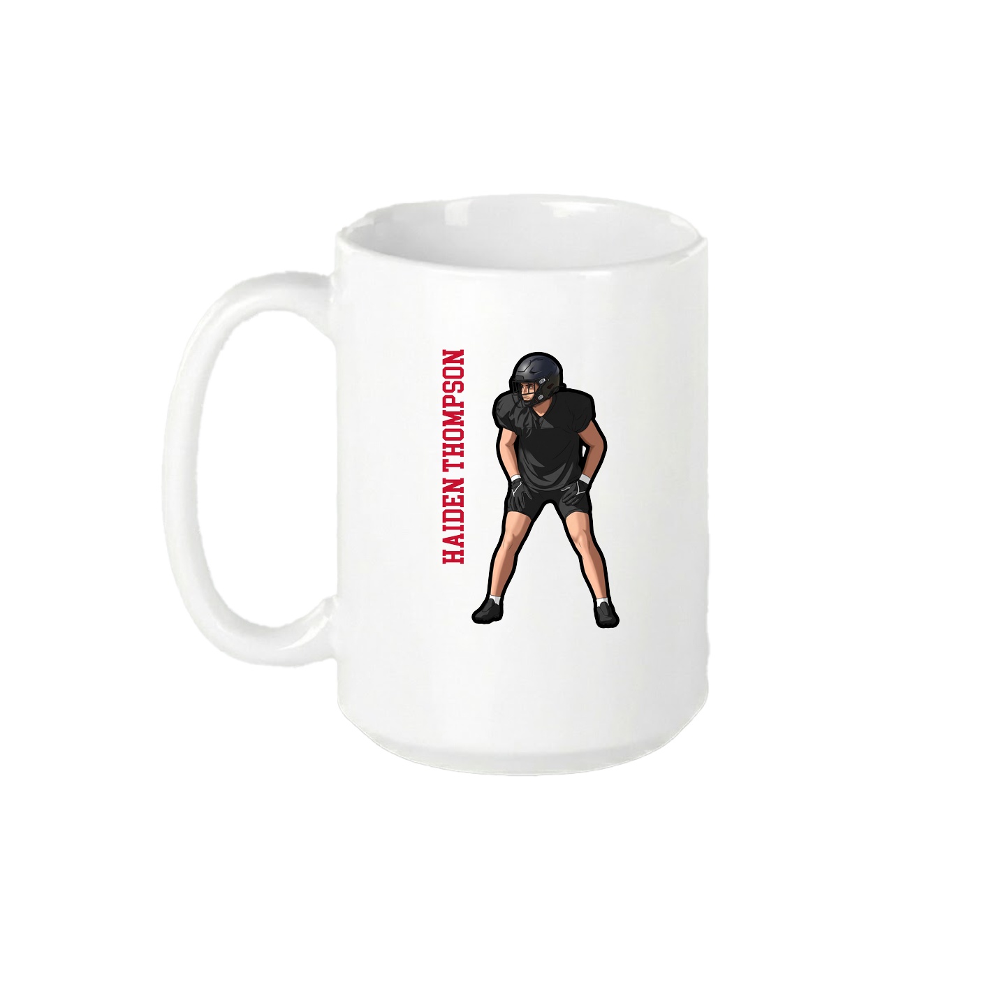 15oz Coffee Mug — Name Vertical in White