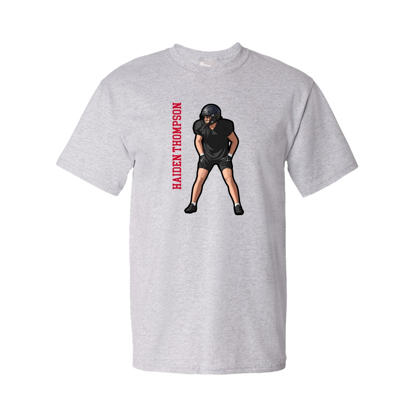 Youth Tee — Name Vertical in Grey