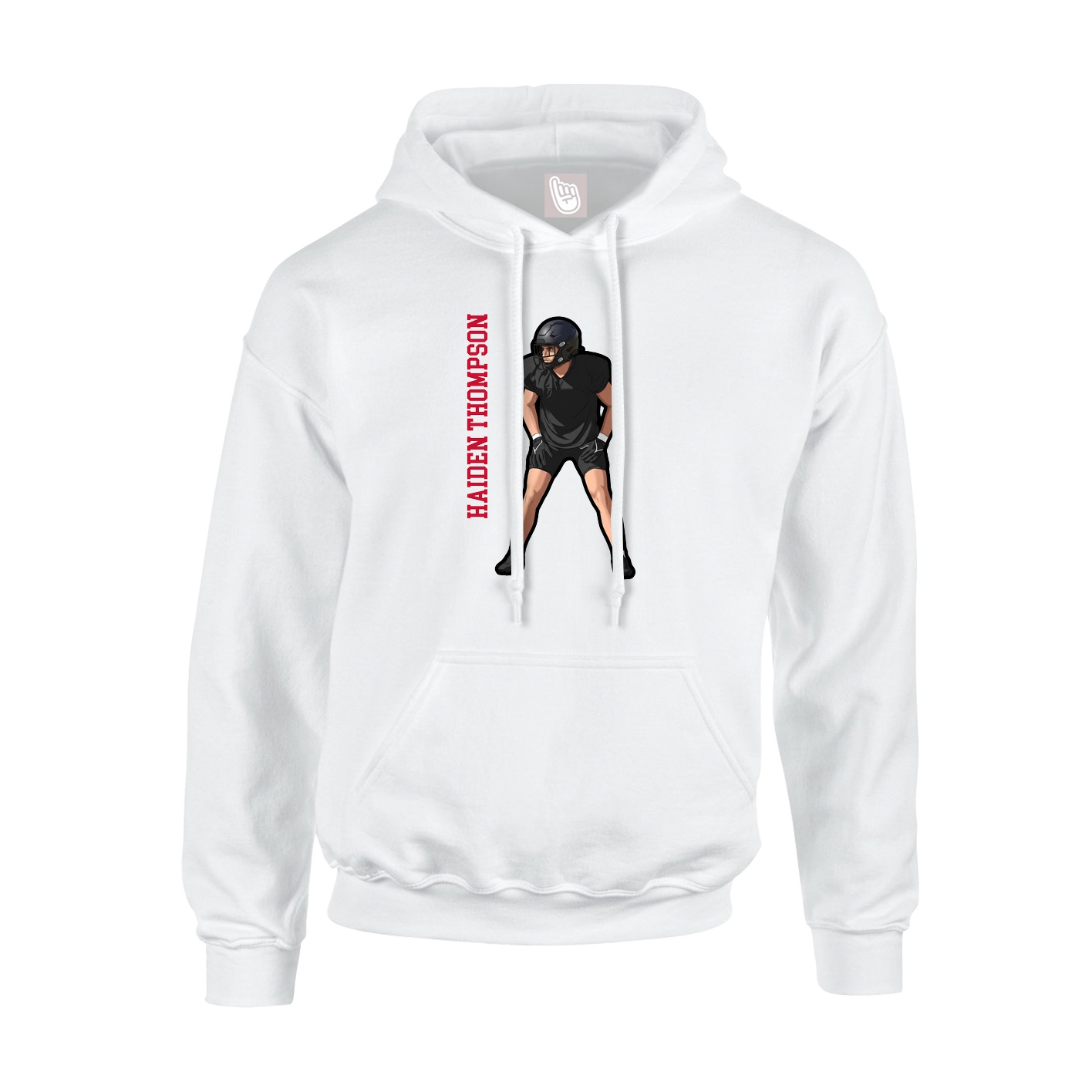 Hoodie — Name Vertical in White