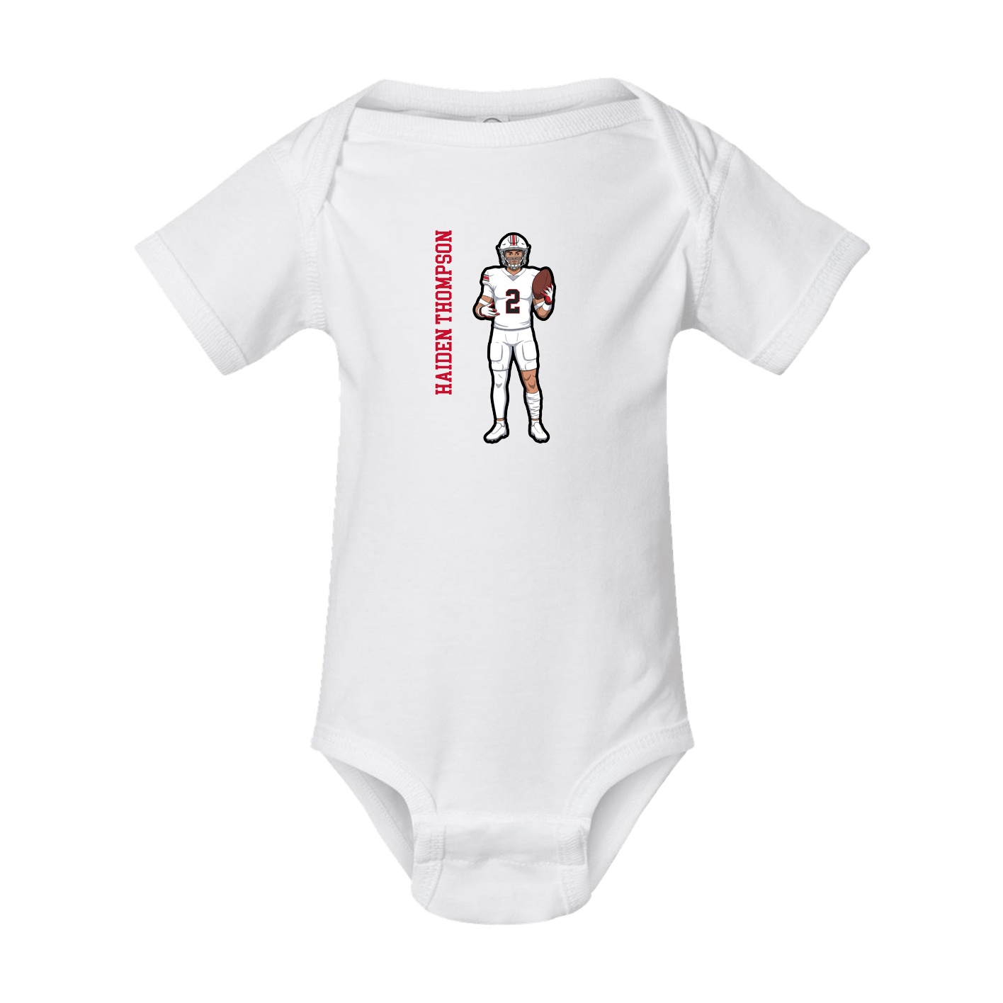Baby Onesie — Name Vertical in White