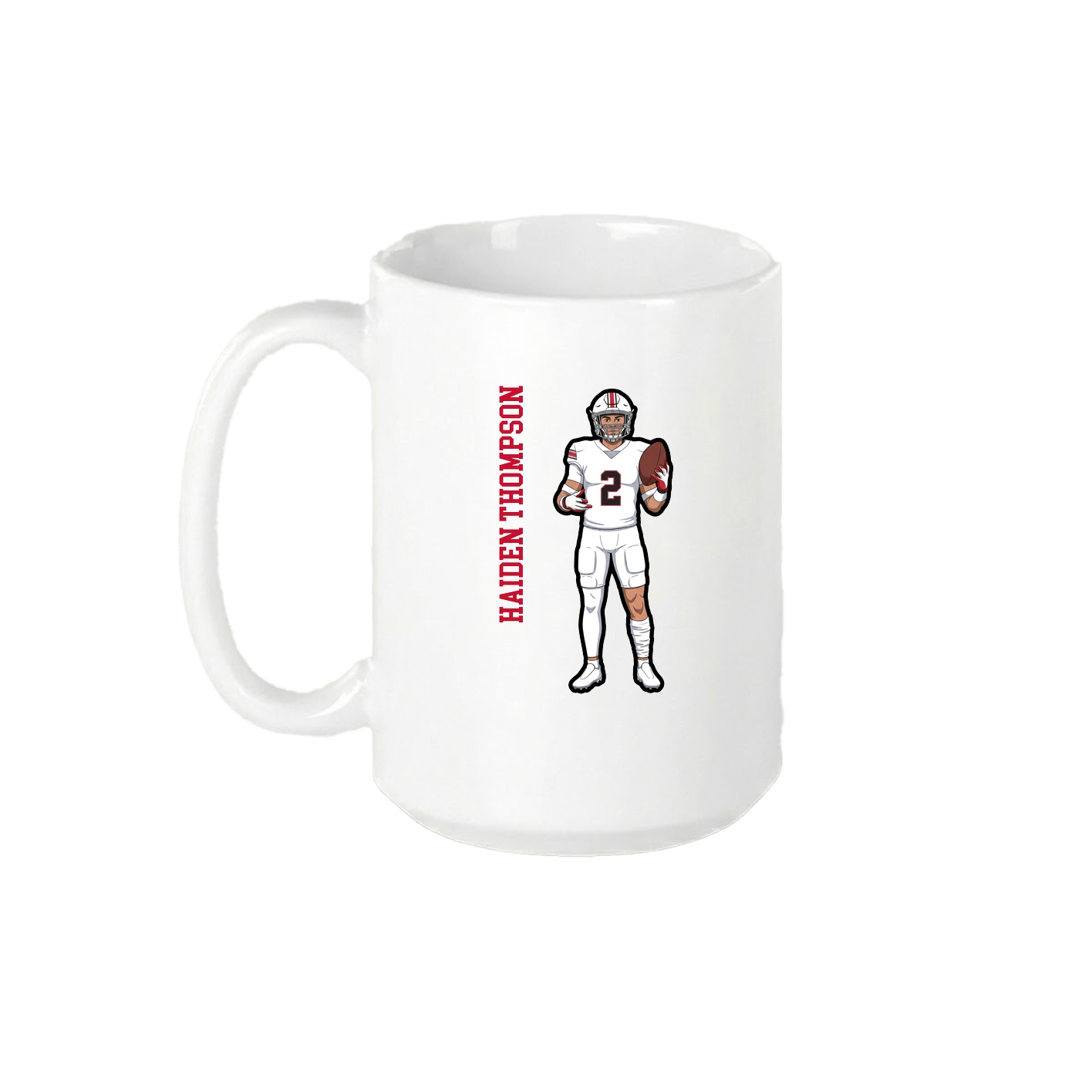15oz Coffee Mug — Name Vertical in White