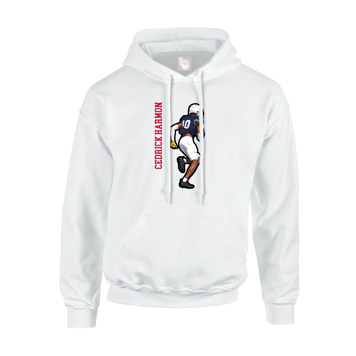 Youth Hoodie — Name Vertical in White