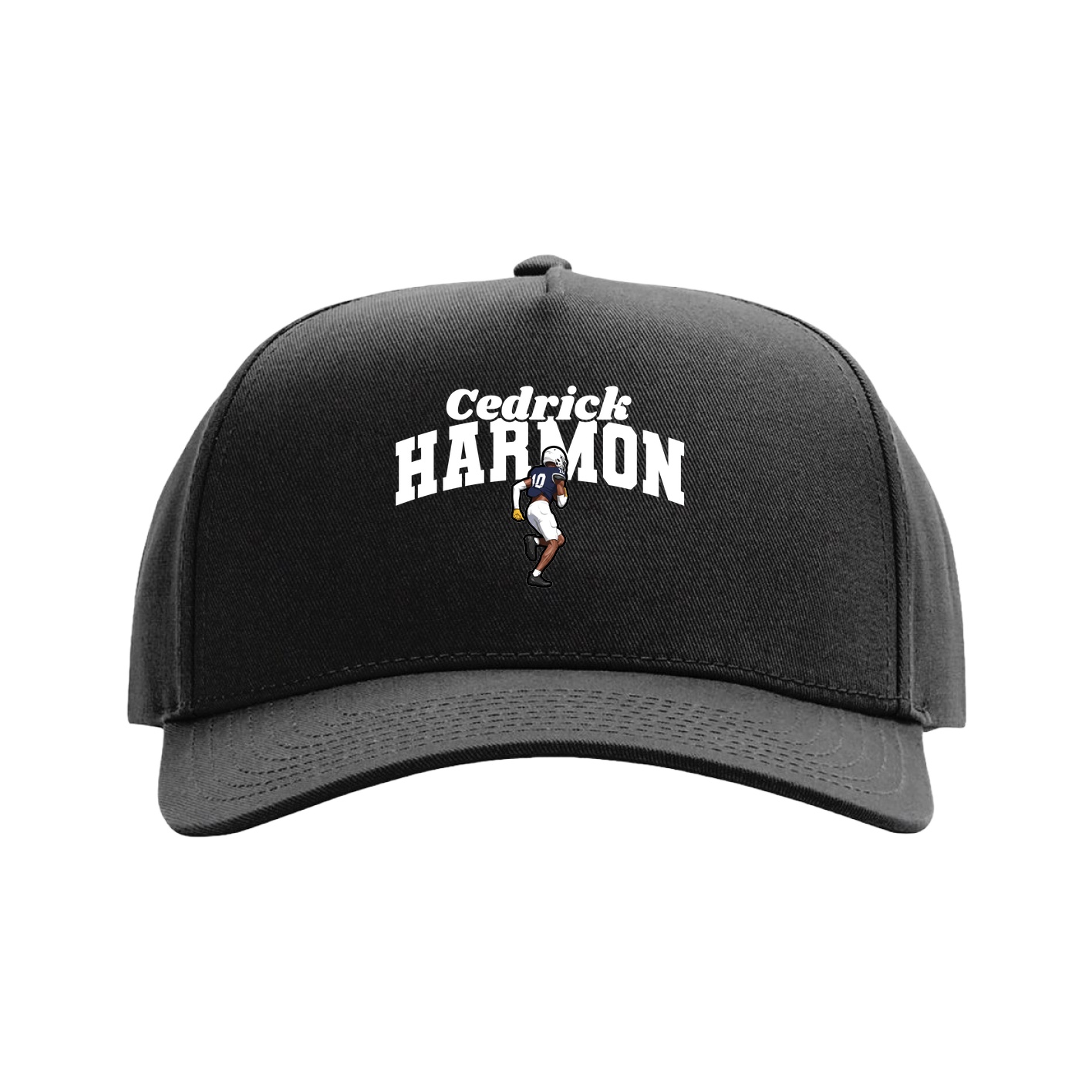 Full Fabric Five-Panel Champ Cap — Signature Arch in Black