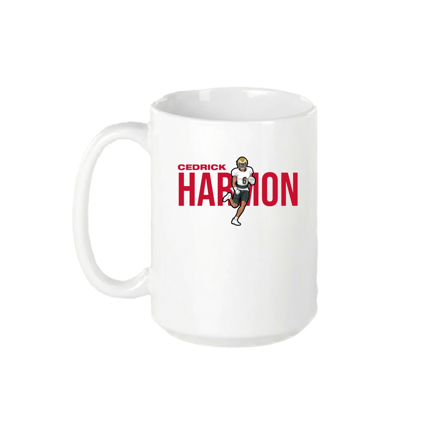 15oz Coffee Mug — Player Name in White