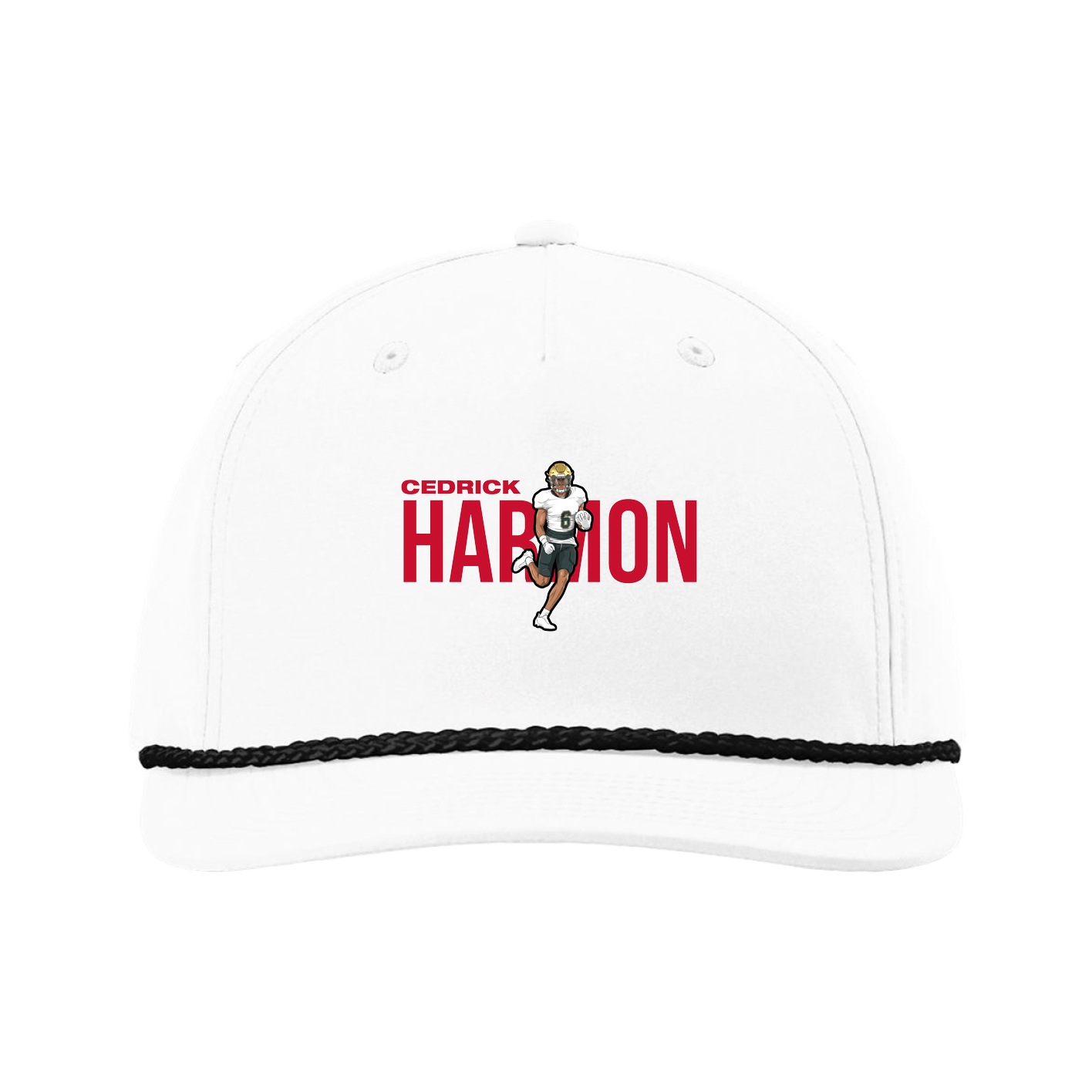 Five-Panel Classic Rope Cap — Player Name in White