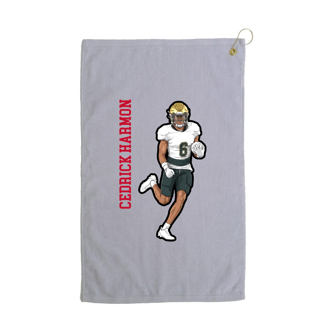 Golf Towel — Name Vertical in Grey