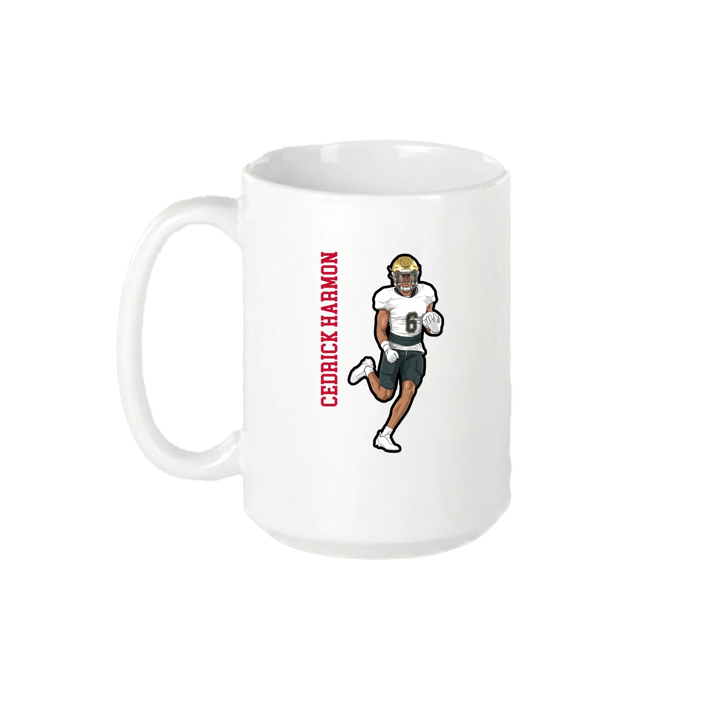 15oz Coffee Mug — Name Vertical in White