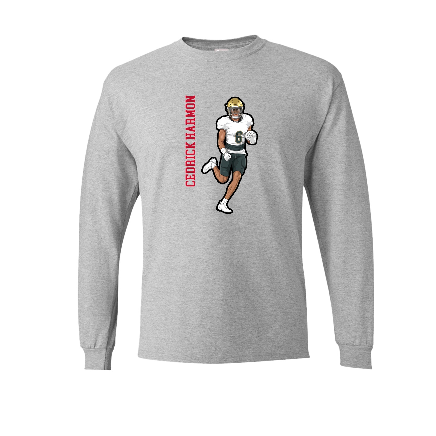 Long Sleeve Tee — Name Vertical in Grey