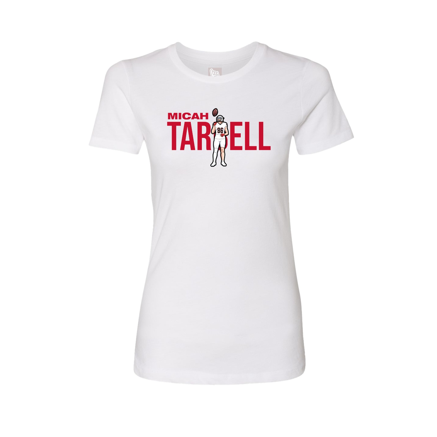 Fitted Women's Tee — Player Name in White
