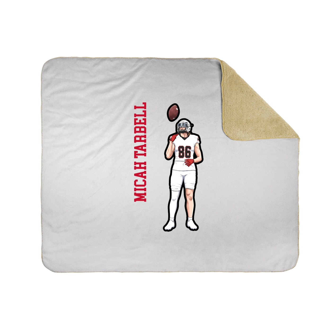 Throw Blanket — Name Vertical in White