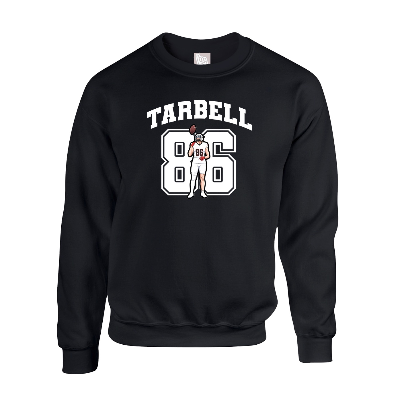 Fleece Crew — Number in Black