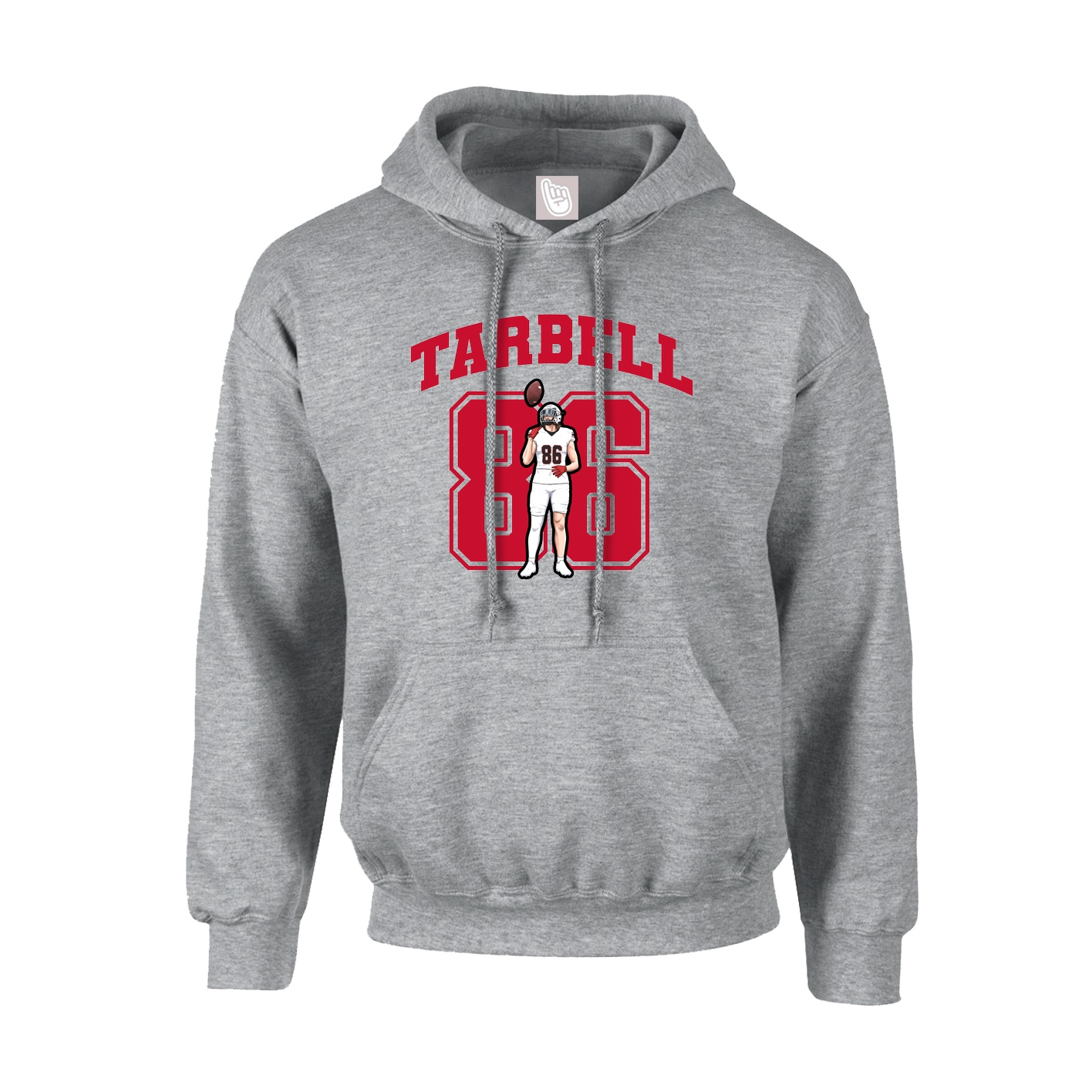 Youth Hoodie — Number in Grey