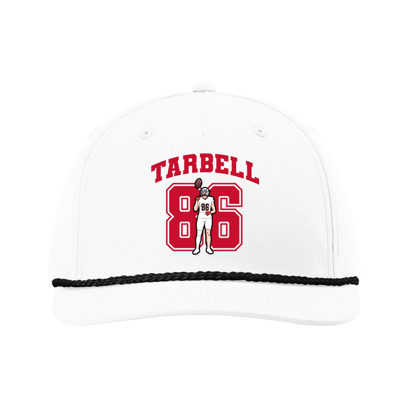 Five-Panel Classic Rope Cap — Number in White
