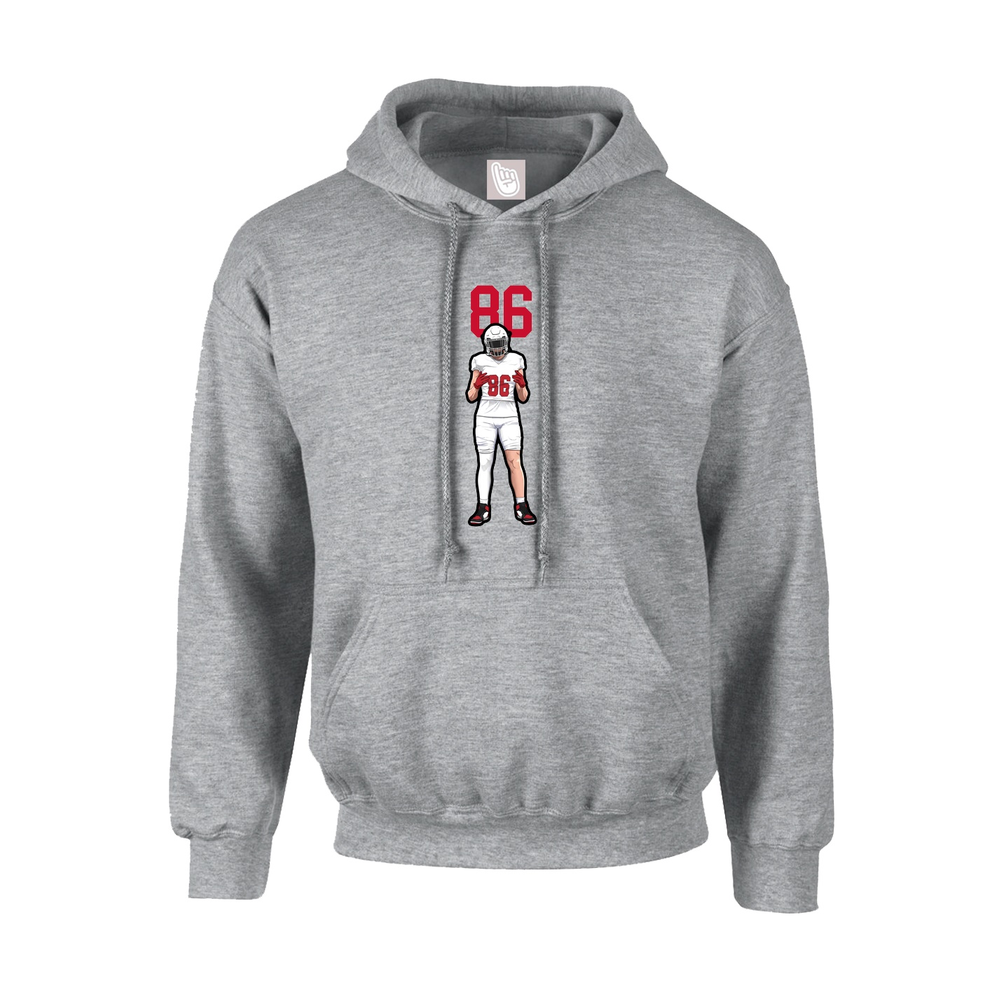 Hoodie — Number Top in Grey