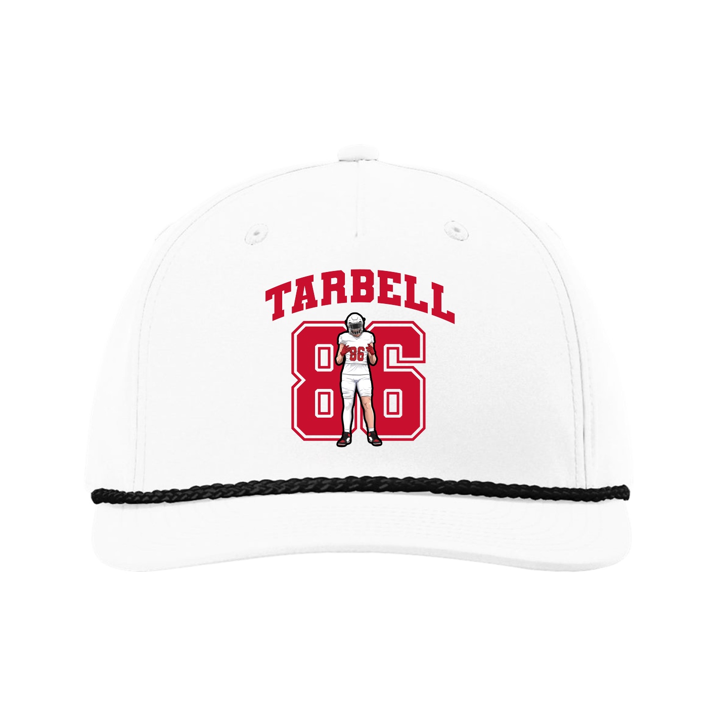 Five-Panel Classic Rope Cap — Number in White