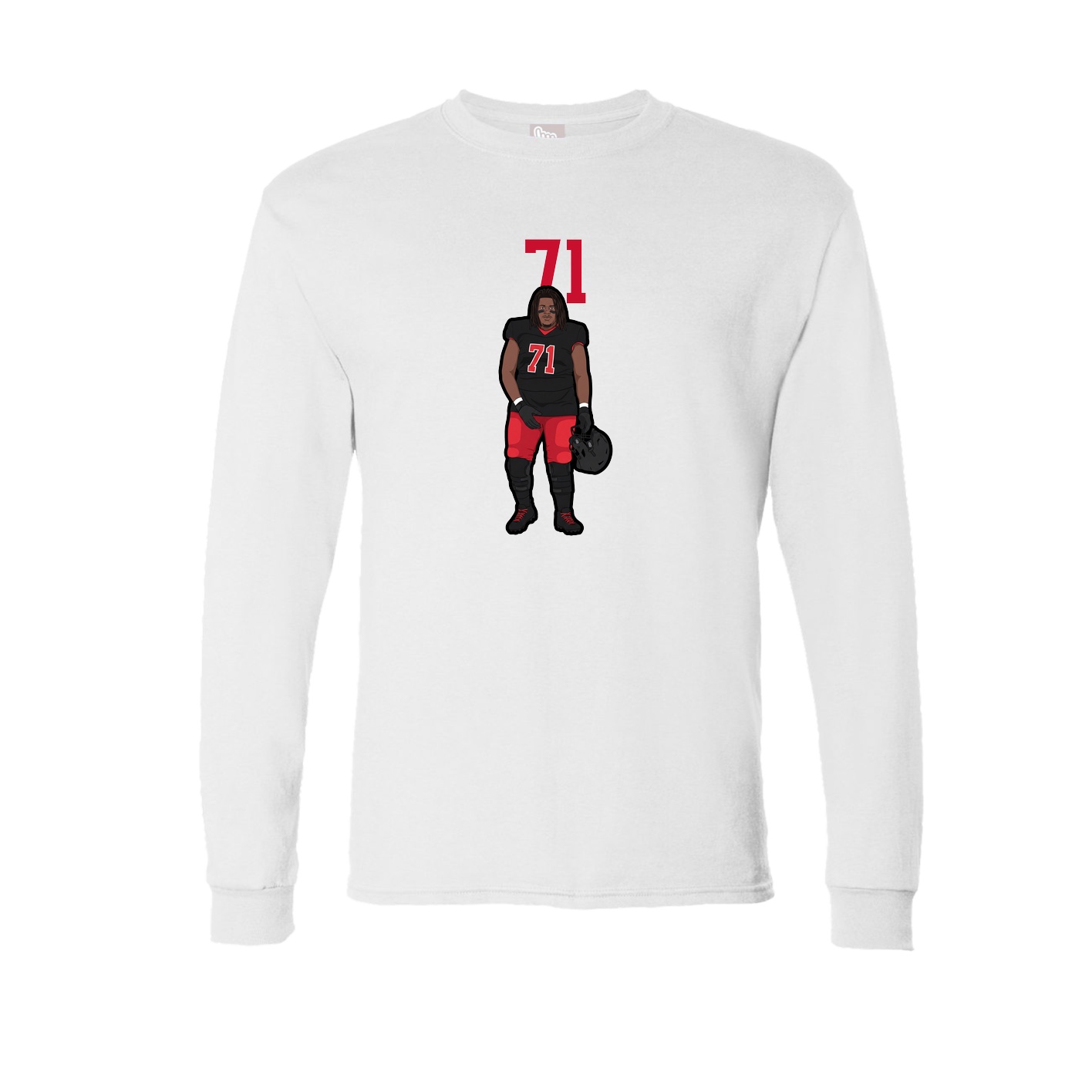 Long Sleeve Tee — Number Top in White