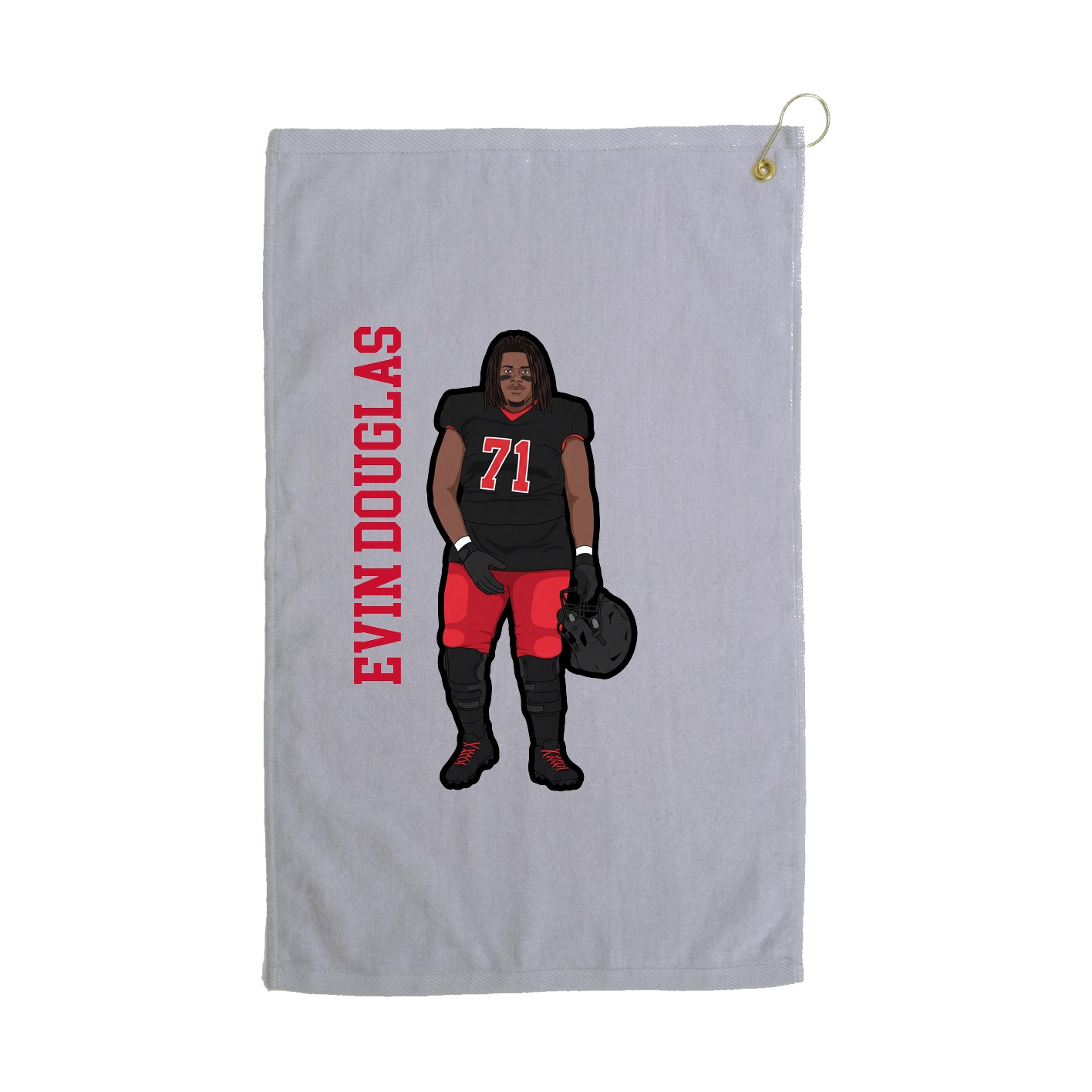Golf Towel — Name Vertical in Grey