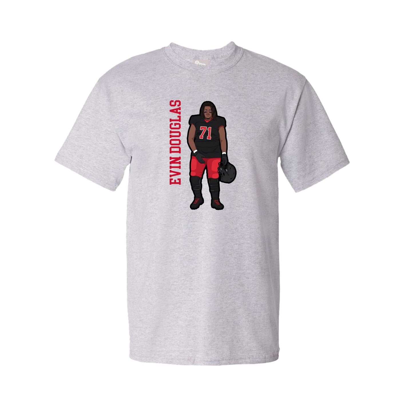 Tee — Name Vertical in Grey
