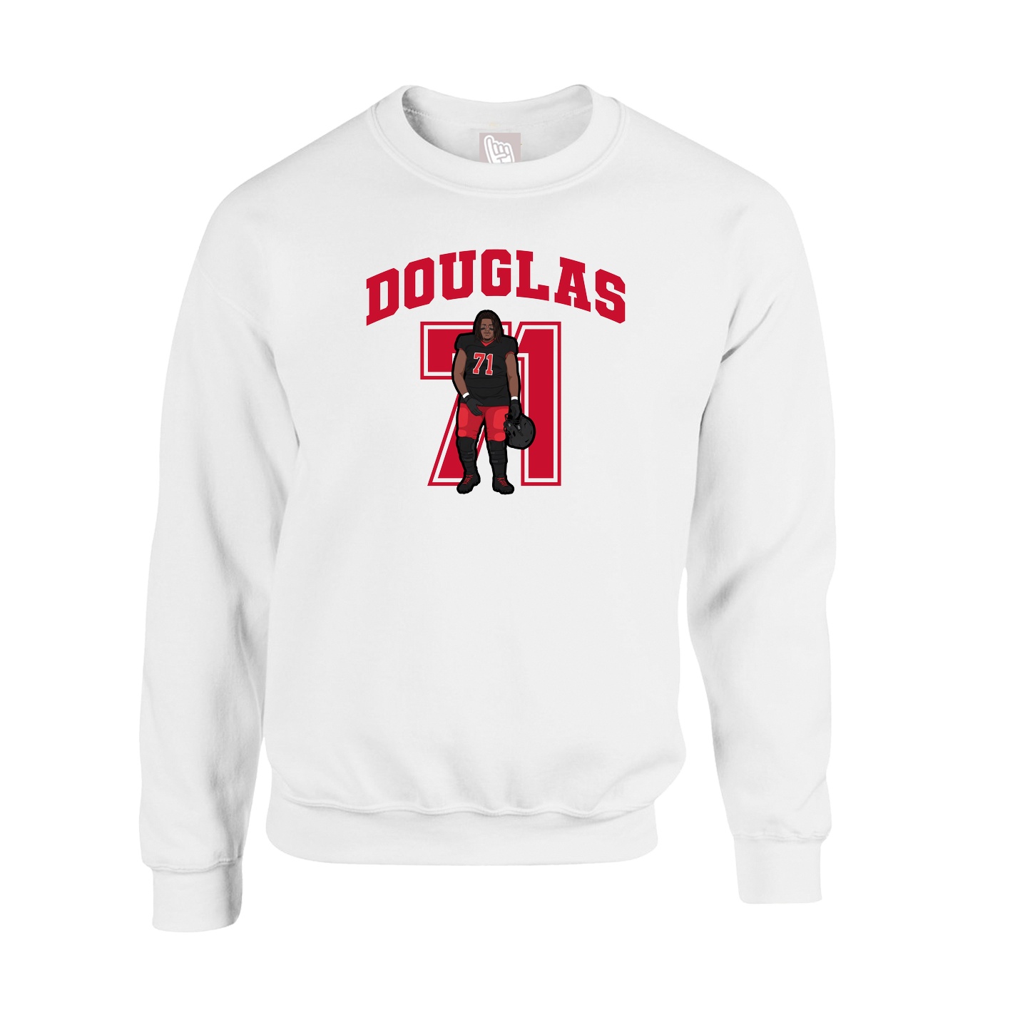 Fleece Crew — Number in White