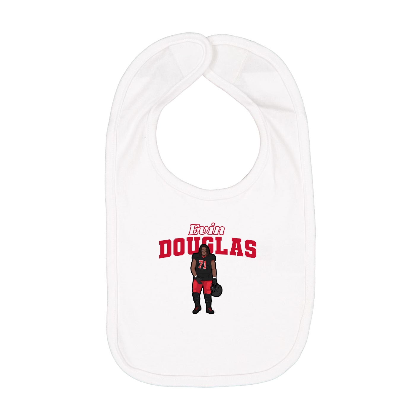 Infant Bib — Name Arch in White